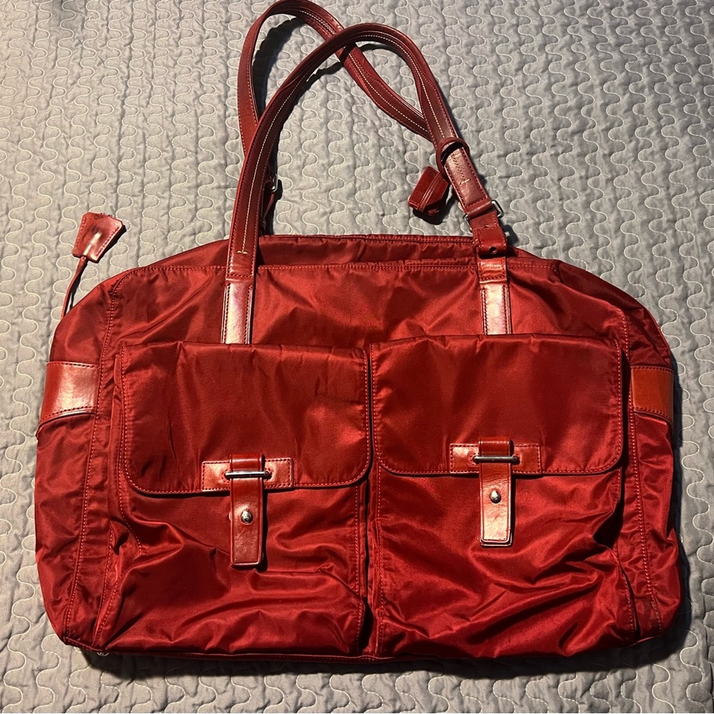 TUMI Nylon Duffle Bag with Black Nylon Interior with Metal ID Plate.